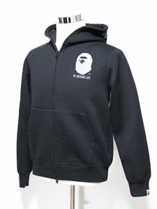 A BATHING APE アベイシングエイプ ロゴ スエット ジップ フーディパーカー 黒 L