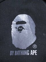 A BATHING APE アベイシングエイプ ロゴ スエット ジップ フーディパーカー 黒 L_画像3