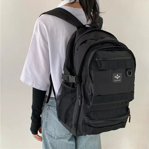  high capacity rucksack Korea going to school commuting backpack men's lady's black man and woman use multifunction camp business trip 