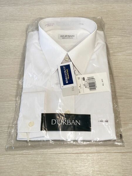 新品未使用 DURBAN ビジネスシャツ ドレスシャツ 長袖シャツ ホワイトドレスシャツ