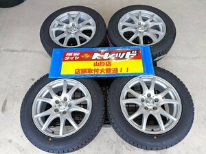 ★山形店 新品冬タイヤ＆中古ホイール4本セット ファング 1770 114 5H +40 & グッドイヤー アイスナビSUV 215/60R17 2023年製 アルファード