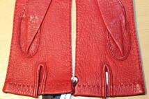 新品　ITALGUANTO　イタルグアント　イタリア製　ペッカリー グローブ　ライニング無し　手袋　ハンドメイド　赤　サイズ7　その２_画像4