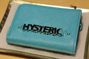  unused new goods Hysteric Glamour ro litter ni wallet L character fastener turquoise blue purse 