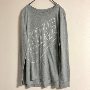 NIKE ナイキ ロンT シャツ レディース L グレー 古着