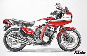 原画です。ホンダCB750Fインテグラ　水彩画　バイクイラスト