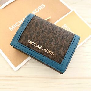 新品 MICHAEL KORS 財布 折り財布 ブルー 三つ折り財布