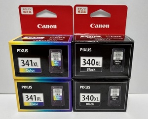 未使用　CANON キャノン 純正 インクカートリッジ BC-340XL,BC-341XL 各2個セット 大容量 　PIXUS FINE Cartridge 送料無料 