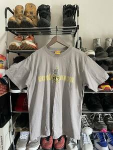 レア　90s 韓国製　ECKO UNLTD カレッジTシャツ　グレージュ　エコーアンリミテッド　野球　キャラクター　TEE