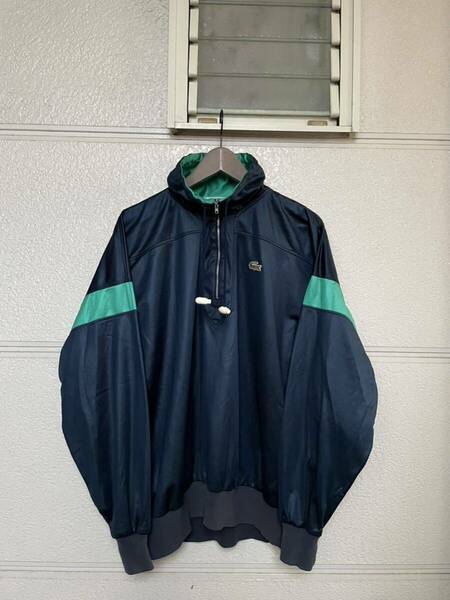 70s〜80s フランス製 フレンチラコステ ハーフジップ トラックジャケット NAVY CHEMISE LACOSTE シュミーズ プルオーバー 2トン ジャージ