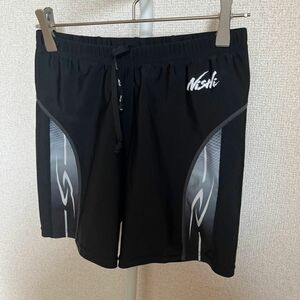 【中古品】Nishi ニシスポーツ　メンズショートスパッツ　L ブラック　ランニングパンツ　陸上競技　トレーニングパンツ