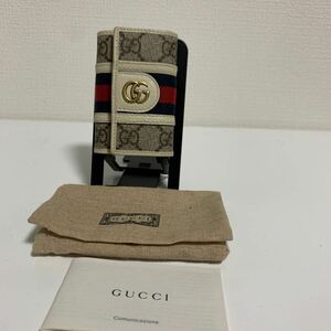 美品　GUCCI グッチ　シェリーライン　マーモント　PVCレザー　キーケース