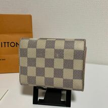 美品　LOUIS VUITTON ルイヴィトン ダミエ アズール　ヴィクトリーヌ　三つ折り財布　財布　付属品あり_画像3