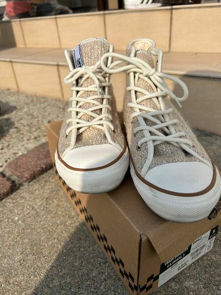 バンズ VANS スニーカー ハイカット インヒール ツイード調　サイズ23.0センチ