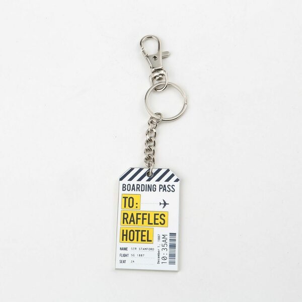 ラッフルズホテル RAFFLES HOTEL BOARDING PASS KEY RING キーホルダーキーリング シンガポール Singapore搭乗券チケット飛行機バーコード 