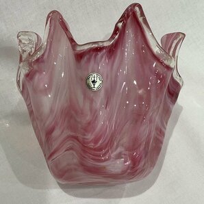 【長期保管品】岩田硝子 IWATA GLASS ピンク花瓶 高さ約17cm 昭和レトロ【送料お届け地域別】の画像3