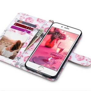 新品 大人気 iPhone8 iPhone7 iPhoneSE2 iPhoneSE3 花柄 iPhoneケース ピンク 手帳型の画像3