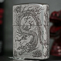 ZIPPO/2面龍 銀イブシ　2面連続エッチング