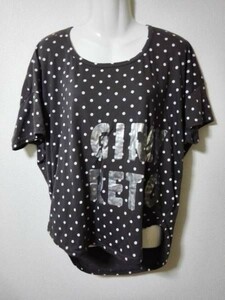 jjyk4-223 NICE CLAUP lady's cut and sewn short sleeves dot gray 