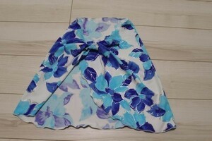 rem5-92 woman pareo white × blue floral print W62cm