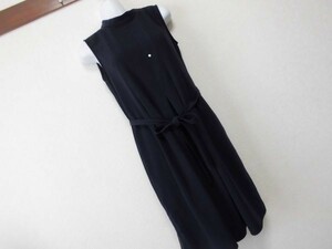 assk6-1154☆　■■UNIQLO/ユニクロ■■　ノースリーブひざ下丈ワンピース　後ファスナー　無地　シックワンピース　ネイビー　Sサイズ