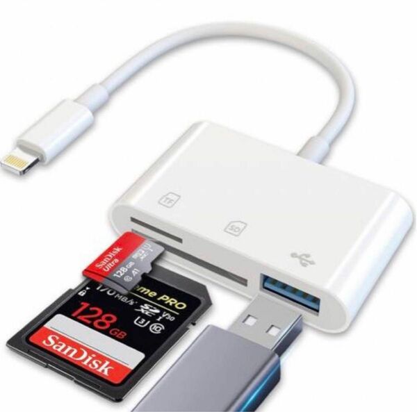 【正規認証品 MFiチップ搭載】iPhone SDカードリーダー 変換アダプタ