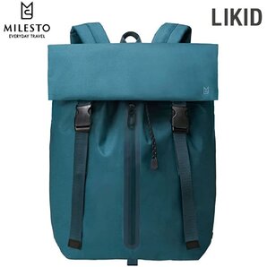 送料無料 MILESTO LIKID フラップ バックパック MLS842-BLGR ブルーグリーン 撥水加工