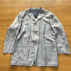 X-18　Ermengildo Zegna（ゼニア・イタリア製）　サイズ 48！　リネン65% シルク35% テーラード（アンコン）JKT