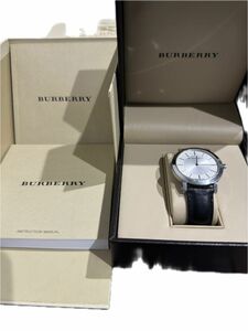 BURBERRY バーバリー 腕時計 BU2350 クオーツ シルバー文字盤 レザーバンド 40mm 2針 メンズ 