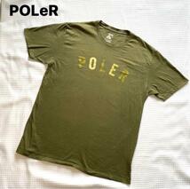 【POLeR】ポーラー 綿100% 半袖 Tシャツ[L] フォレストグリーン アウトドア　キャンプ　フェス　メンズ　ノースフェイス パタゴニア_画像1