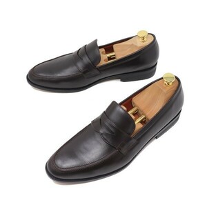 24cm men's hand made original leather Loafer slip-on shoes casual business shoes ma Kei made law gentleman shoes dark brown tea 3006