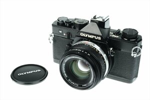 オリンパス OLYMPUS OM-1 ブラック + OM-SYSTEM ZUIKO MC AUTO-S 1:1.8 50mm LENS レンズ フィルムカメラ 一眼レフ OM1 3623kgz