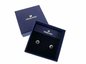 ● SWAROVSKI スワロフスキー ピアス ブルー 青 アクセサリ 直径9.8mm 大きめデザイン 箱付 2728/2388