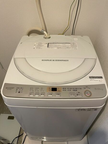 【販売は3/30まで】ES-GE6C-W シャープ 縦型全自動洗濯機6kg