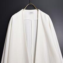 現行タグ 近年デザイン モガ MOGA ポリレーヨン ドルマンスリーブ コート ジャケット 羽織り 白 2/M ホワイト ゆったりシルエット_画像5