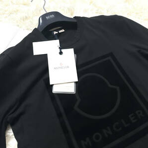極美品MONCLERロングスウェット ワンポイントフロントロゴプリントM~Sブラック黒長袖Tシャツ ロングスリーブ綿地大きいサイズモンクレールの画像3