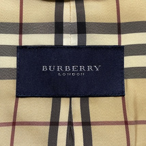 極美品ゴールド!BURBERRY LONDONレザーナポレオンコート金ベージュレザージャケットL~Mノバチェック柄スウェード生地バーバリーロンドン_画像9