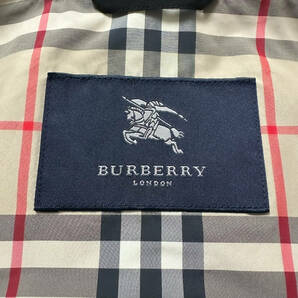 極美品BURBERRY LONDONナポレオンコートノバチェック柄L~Mブラック黒マリンステンカラーコート比翼仕立て大きいサイズ バーバリーロンドンの画像9