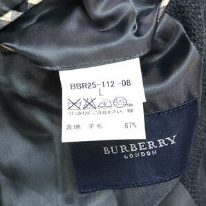 極美品カシミヤBURBERRY LONDONナポレオンコートピュアカシミヤ入XL.LL~Lマリンステンカラーコートブラックグレー大きいバーバリーロンドンの画像9