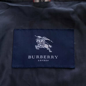 極美品BURBERRY LONDONナポレオンコートXL.LL～Lノバチェック柄ステンカラーコートスプリングコート比翼ブラック黒大きバーバリーロンドンの画像9