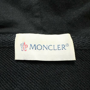 美品XL.LL～L!MONCLERジップアップトラックジャケット袖ロゴワッペン黒ブラックトリコロールカラーライン大マウンテンパーカーモンクレールの画像9