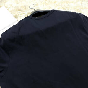 未使用級XL.LL!MONCLER半袖Tシャツ認証済み確実正規品ポイント袖ロゴワッペンブラックネイビー濃紺フロントロゴプリント大きいモンクレールの画像8
