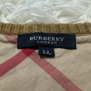 極美品XL.LL!BURBERRY LONDONロングスウェットセーター オーバージャケット ホース刺繍ノバチェック柄キャメルブラウンバーバリーロンドンの画像8