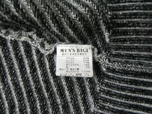 Men's Bigi　メンズ・ビギ　セーター　カーディガン　ニット　白×黒ストライプ　Lサイズ_画像4