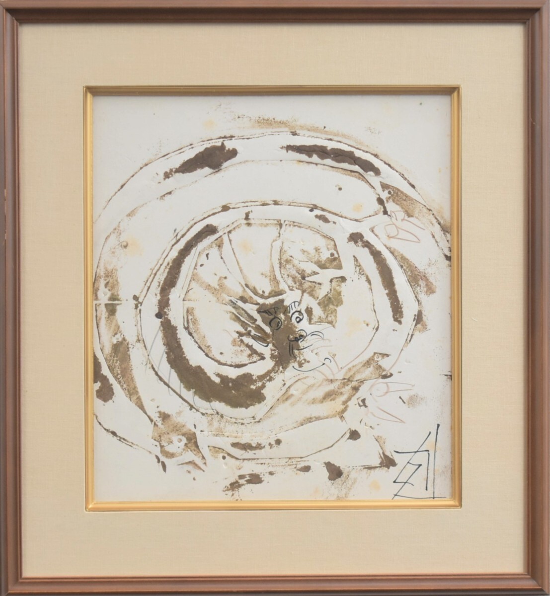 A powerful and fierce dragon piece by Suda Kokuta, Shikishi Dragon Mixed media Signed [53 years of experience and trust from Seiko Gallery], Painting, watercolor, Animal paintings