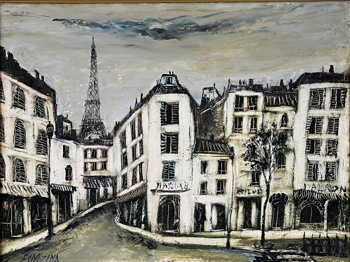 Auténtico Daijiro Fuyushima, Carretera nº 12 con vistas a la Torre Eiffel Pintura al óleo *El París encantador dibujado con una pincelada única* [Galería Masami, establecido hace 53 años, confiable y confiable] G, Cuadro, Pintura al óleo, Naturaleza, Pintura de paisaje