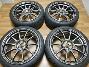 【超美品】18 Inch 9J +50 PCD100 ADVAN Racing RSⅢ BRZ 86 STI Legacy Impreza Prius Corollaスポーツ CT200h RZ RG RS GT