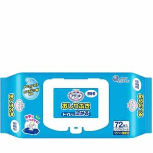 介護用品 アテント 流せる おしりふき 無香料72枚入り　10個パックセット