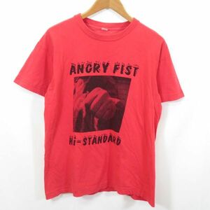 90s Hi-STANDARD ANGRY FIST バンド Tシャツ sizeM/ハイスタンダード　0302