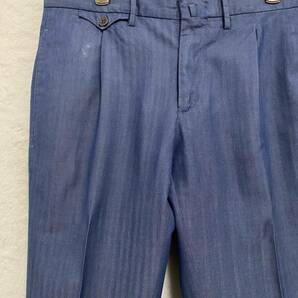 春秋物 イタリア インコテックス INCOTEX メンズ 綿+ウール ソラーロ パンツ スラックス 46 (80) ブルー 製品洗い 