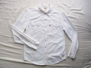 Levi's リーバイス　ウエスタンシャツ　サイズ M 　ホワイトでヘリンボン織柄